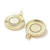 Brass Micro Pave Clear Cubic Zirconia Pendants KK-L213-041G-01-2