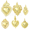 6Pcs 6 Styles Brass Micro Pave Cubic Zirconia Pendants KK-SC0006-91-1