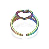 304 Stainless Steel Hollow Heart Cuff Ring RJEW-N038-053-3