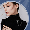 6Pcs 6 Style Long Chain Tassel Dangle Alloy Rhinestone Brooches JEWB-CA0001-12-6