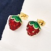 Brass Enamel Stud Earrings EJEW-G430-06B-G-1