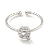 Rack Plating Brass Open Cuff Rings for Women RJEW-F162-02P-Q-2