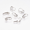 DIY Platinum Plated Brass Leverback Earring Findings Fit for Cameo Cabochons X-KK-B797-3-1