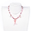 Plastic Imitation Pearl Stretch Bracelets and Necklace Jewelry Sets X-SJEW-JS01053-03-5