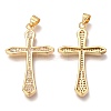 Brass Micro Pave Clear Cubic Zirconia Pendants ZIRC-O038-08G-2