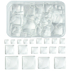 48Pcs 6 Styles Transparent Square Glass Cabochons GGLA-FS0001-06-1
