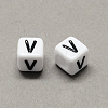 Large Hole Acrylic Letter European Beads SACR-Q103-7mm-01V-2