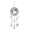 7 Chakra Tree of Life Natural Gemstone Chips Hanging Suncatchers HJEW-F023-02-1
