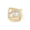 Brass Micro Pave Clear Cubic Zirconia Pendants KK-L214-03G-2