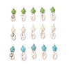 15Pcs 15 Styles Natural Cowrie Shell & Dyed Synthetic Turquoise Turtle Copper Wire Wrapped Pendants PALLOY-JF04034-1