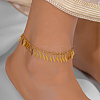 Beach Style Brass Leaf Charm Anklets DN3117-1