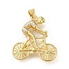 Rack Plating Brass with Cubic Zirconia Pendants KK-Z086-29G-02-1