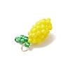 Glass Seed Beaded Lemon Pendants PALLOY-MZ00853-01-4