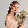 4 Pairs 4 Style Golden Alloy Geometry Dangle Stud Earrings with Plastic Imitation Pearl Beaded for Women EJEW-FI0002-57-6