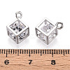 Brass Micro Pave Cubic Zirconia Charms KK-N264-02B-P-3