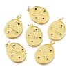 Brass Micro Pave Colorful Cubic Zirconia Pendants ZIRC-J024-04G-1