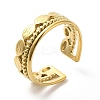 304 Stainless Steel Oval Open Cuff Ring for Women RJEW-I098-16G-1