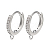 Rack Plating Brass Clear Cubic Zirconia Earring Findings KK-S405-04P-1
