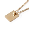 Stainless Steel Initial Letter Rectangle Pendant Necklace for Men Women NJEW-E090-01G-13-3