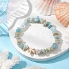 Natural Flower Amazonite Chip Beaded Stretch Bracelets BJEW-JB10689-02-2