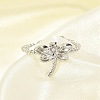 304 Stainless Steel Crystal Rhinestone Cuff Rings for Women LS-RJEW-G338-02P-3