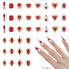 48Pcs 12 Styles Alloy Rhinestone Cabochons MRMJ-TA0001-45B-2