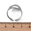 Oval 304 Stainless Steel Open Cuff Rings for Women RJEW-F174-05P-5