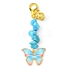 Alloy Enamel Butterfly Pendant Decoration HJEW-JM01555-03-1