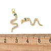 Brass Micro Pave Clear Cubic Zirconia Pendants KK-Q031-41G-02-3