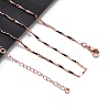 Brassl Twisted Bar Link Chain Necklaces for Men Women NJEW-G160-15RG-3