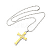 Alloy Cross Pandant Necklace with Link Chains NJEW-K245-003G-2