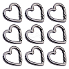 10Pcs Heart Zinc Alloy Spring Gate Rings FIND-DC0008-21-1