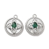 Brass Micro Pave Clear Cubic Zirconia Charms KK-Z073-24P-1