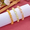 3Pcs Round Synthetic Moonstone Braided Bead Bracelets BJEW-SW00061-03-4