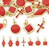 21Pcs 7 Styles Brass Enamel Charms KK-TA0003-19D-1