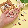 40Pcs 4 Colors Alloy Enamel Stilettos Pendants ENAM-CJ0002-47-3