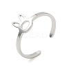 304 Stainless Steel Adjustable Cuff Rings RJEW-Z105-01P-06-4