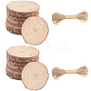 20Pcs Flat Round Unfinished Wooden Chip Pendants WOOD-CP0001-14B-6
