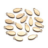 Oval Ion Plating(IP) 304 Stainless Steel Stamping Blank Tag Charms STAS-L159-07G-1