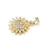 Brass Micro Pave Cubic Zirconia Pendants ZIRC-I356-16G-01-2