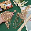 1 Pair PET Flower with Glass Beaded Tassel Epaulettes FIND-FG0005-05-3