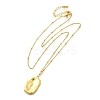Ion Plating(IP) 304 Stainless Steel Textured Rectangle Pendant Necklaces for Women NJEW-K255-18G-4