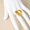 Stylish 304 Stainless Steel Clover Cuff Ring for Women UH3775-2-4