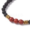 Natural & Synthetic Gemstone Round Beaded Stretch Bracelets for Men Women BJEW-JB12263-01-3