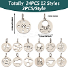 24Pcs 12 Styles 304 Stainless Steel Charms STAS-TA0002-31-3