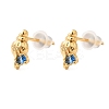 Brass Stud Earrings EJEW-C158-11C-G-4
