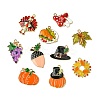 40Pcs 20 Styles Thanksgiving Day Zinc Alloy Enamel Pendants FIND-CJ0004-82-8