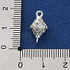 Brass Micro Pave Clear Cubic Zirconia Hollow Bicone Connector Charms KK-A230-05E-S-3