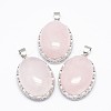 Natural Rose Quartz Pendants X-G-D851-03-1