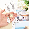 6Pcs 2 Styles Mother's Day Oval with Word Remember I Love You Mom Stainless Steel Keychain AJEW-GO0001-57-10